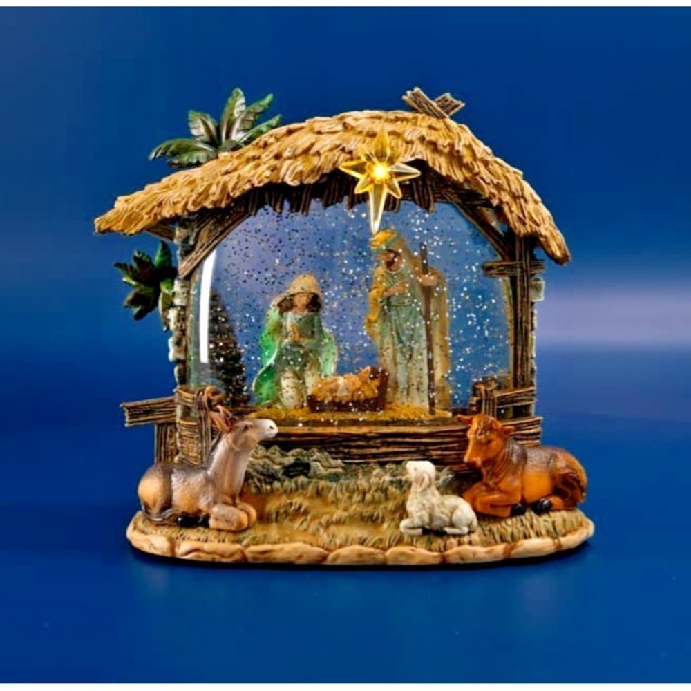 NATIVITY Glitter Globe - Cracker Barrel Exclusive - NEW in Box - Beautiful